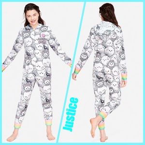 Justice Sleep Pajamas One Piece Sheep Onesie NWT